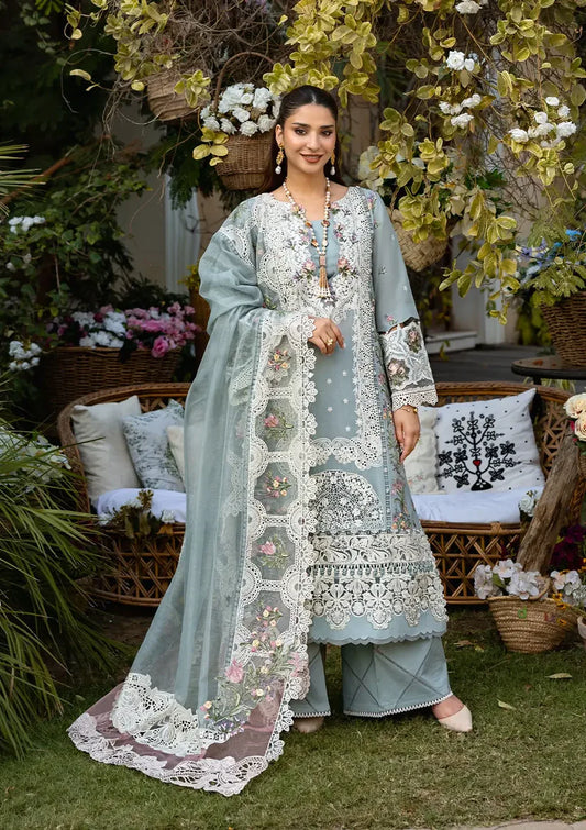Elaf 3PC Unstitched Luxury Lawn Chikenkari Heavy Embroidered Suit