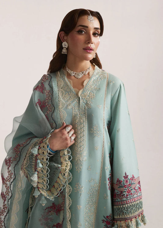 Hussain Rehar 3PC Unstitched Luxury Lawn Heavy Embroidered Suit