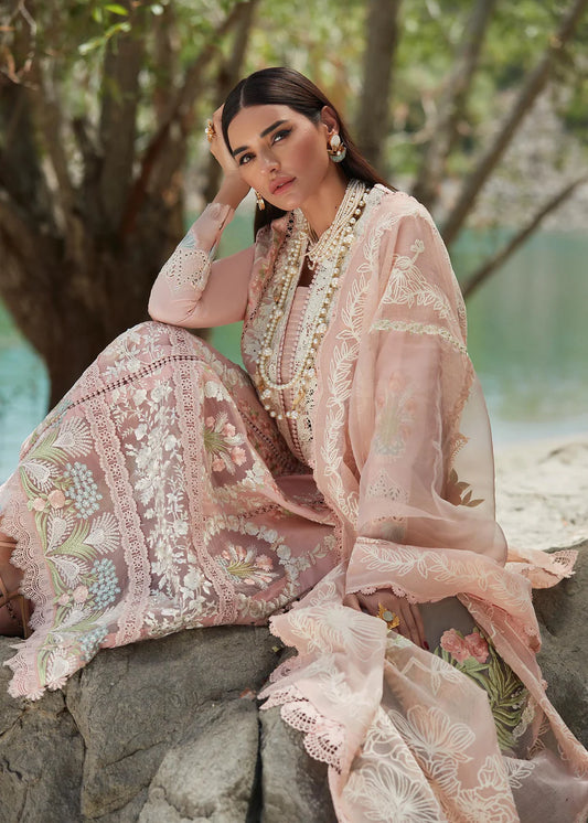Crimson 3PC Unstitched Luxury Lawn Heavy Embroidered Suit
