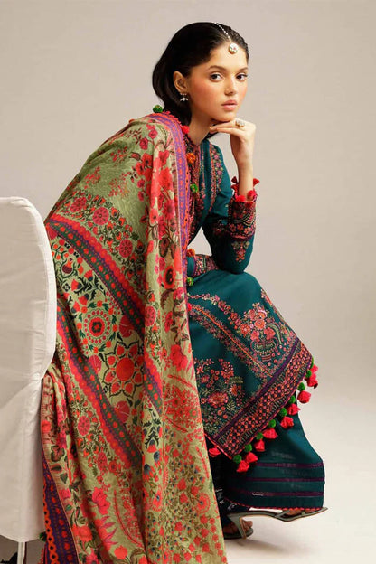 Hussain Rehar 011 Unstitched Luxury Dhanak Heavy Embroidered 3PC Suit