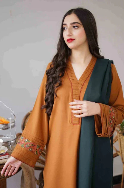 Asling 001 Unstitched Luxury Dhanak Heavy Embroidered 3PC Suit