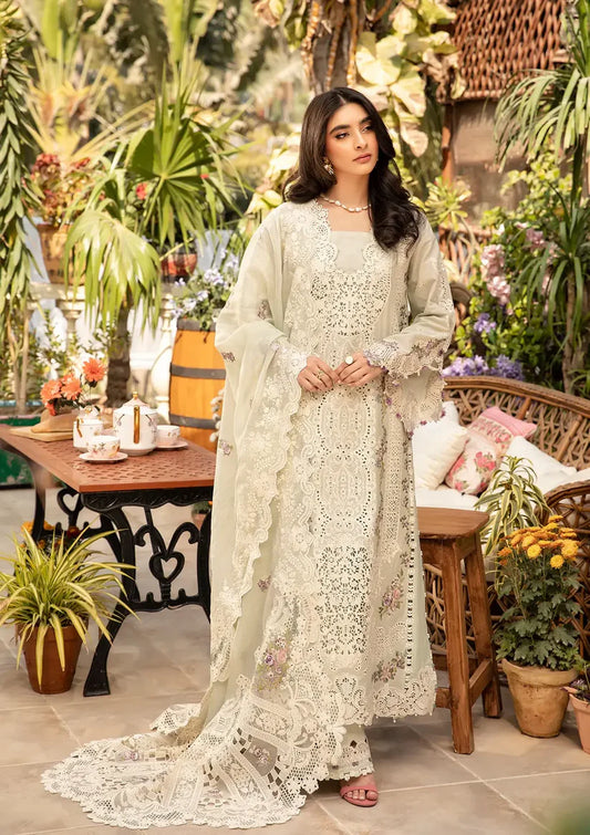 Elaf 3PC Unstitched Luxury Lawn Chikenkari Heavy Embroidered Suit