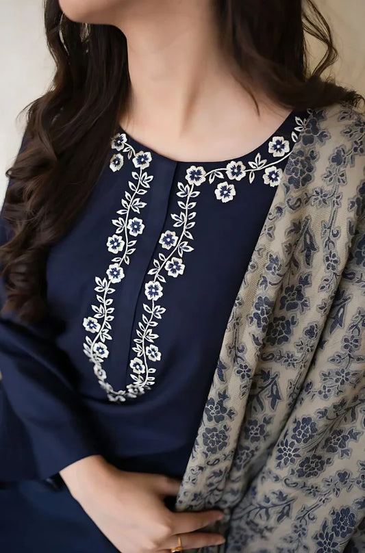 Asling 011 Unstitched Luxury Dhanak Heavy Embroidered 3PC Suit