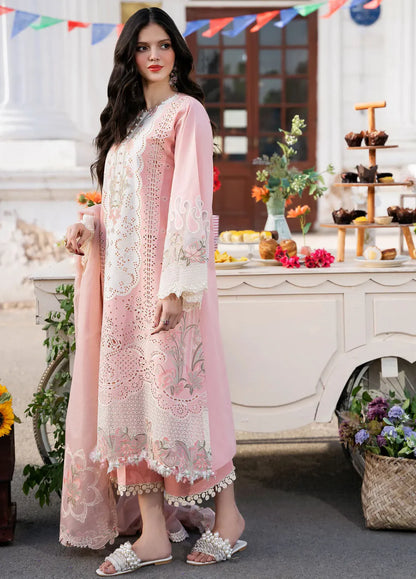 Bin Ilyas 3PC Unstitched Lawn Heavy Embroidered Suit With Emb Organza Dupatta