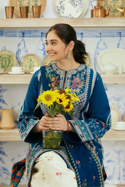 Zara Shahjahan 014 Unstitched Luxury Dhanak Heavy Embroidered 3PC Suit