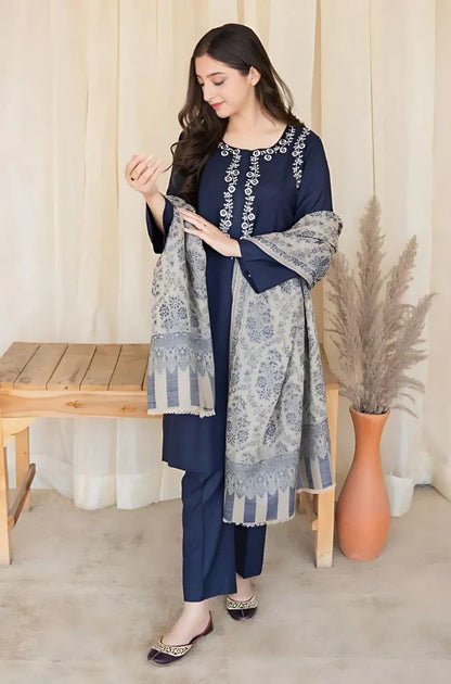 Asling 011 Unstitched Luxury Dhanak Heavy Embroidered 3PC Suit