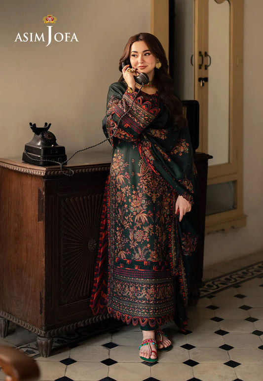 Asim Jofa 3PC Unstitched Luxury Lawn Heavy Embroidered Suit