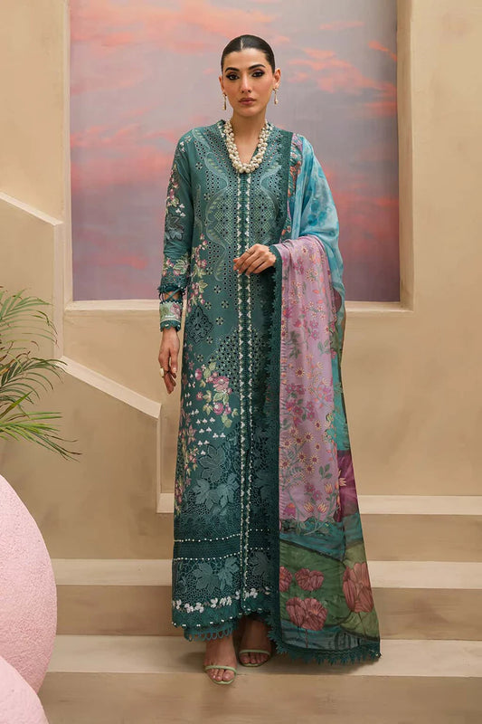Afrozeh 3PC Unstitched Luxury Lawn Chikenkari Heavy Embroidered Suit