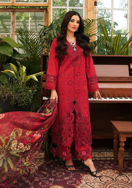 Kahf 3PC Unstitched Luxury Lawn Chikenkari Heavy Embroidered Suit