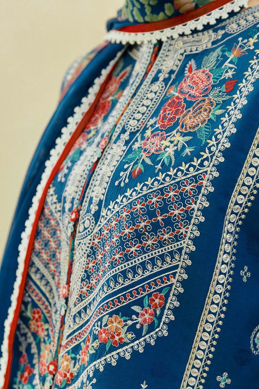 Zara Shahjahan 014 Unstitched Luxury Dhanak Heavy Embroidered 3PC Suit