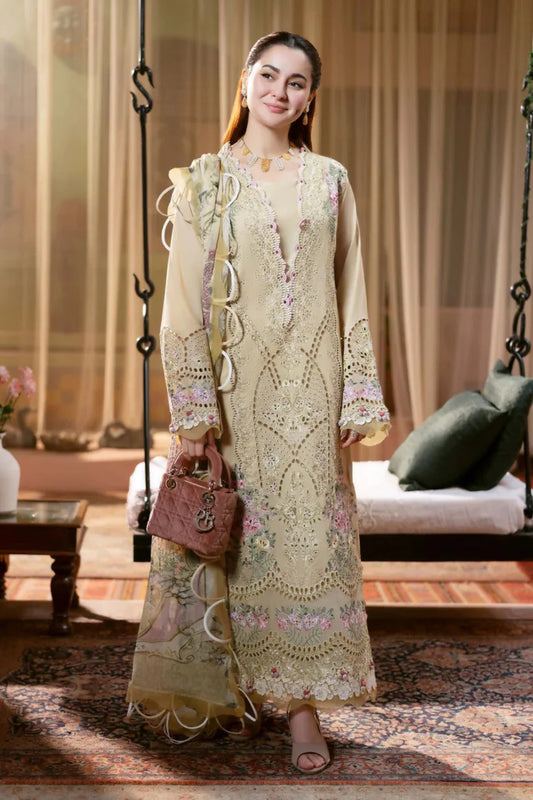 Jade 004 Unstitched Luxury Dhanak Chikenkari Heavy Embroidered 3PC Suit