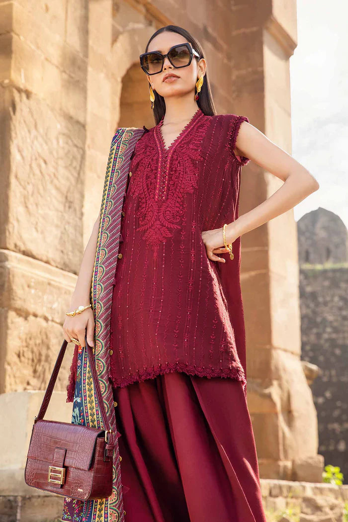 Maria B  013 Unstitched Luxury Dhanak Heavy Embroidered 3PC Suit