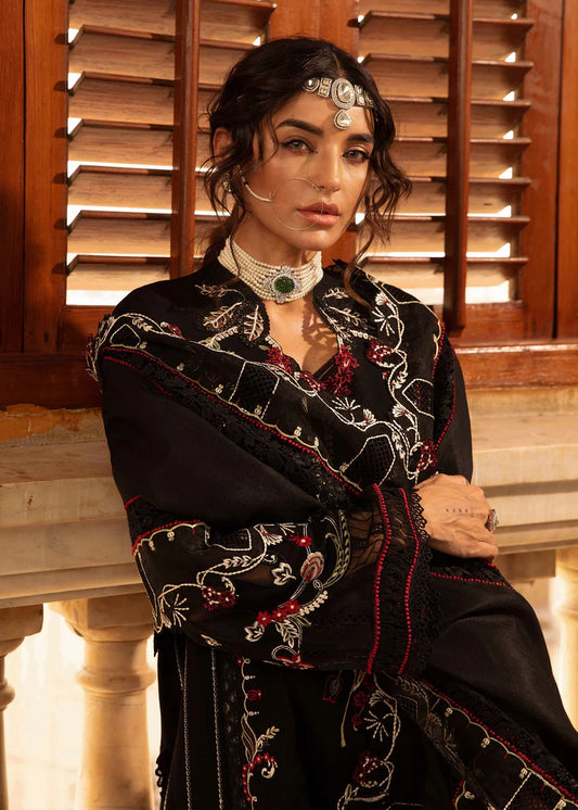 Crimson 3PC Unstitched Luxury Lawn Heavy Emb Suit