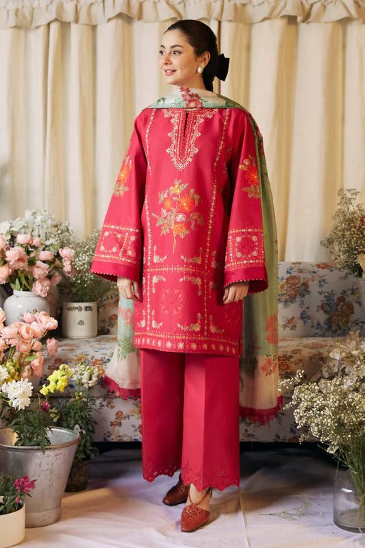 Zara Shahjahan 3PC Unstitched Luxury Lawn Heavy Embroidered Suit