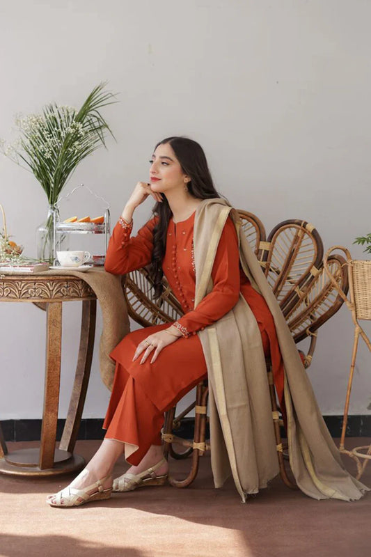 Asling 002 Unstitched Luxury Dhanak Heavy Embroidered 3PC Suit