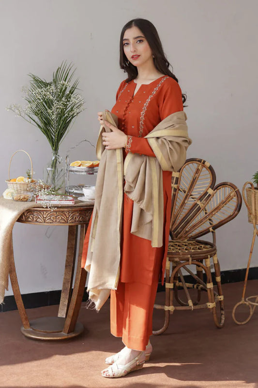 Asling 002 Unstitched Luxury Dhanak Heavy Embroidered 3PC Suit