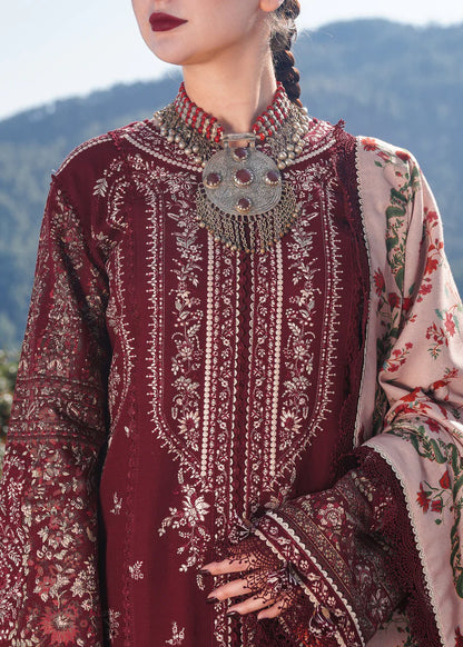 Hussain Rehar 009 Unstitched Luxury Dhanak Heavy Embroidered 3PC Suit