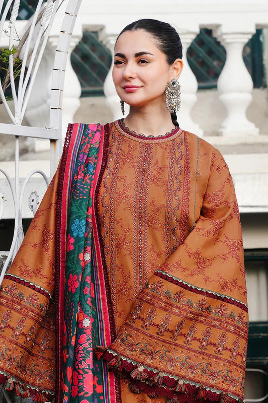 Hussain Rehar 016 Unstitched Luxury Dhanak Heavy Embroidered 3PC Suit
