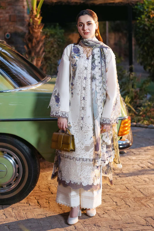 Jade 3PC Unstitched Luxury Lawn Chikenkari Heavy Embroidered Suit