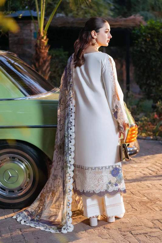 Jade 3PC Unstitched Luxury Lawn Chikenkari Heavy Embroidered Suit