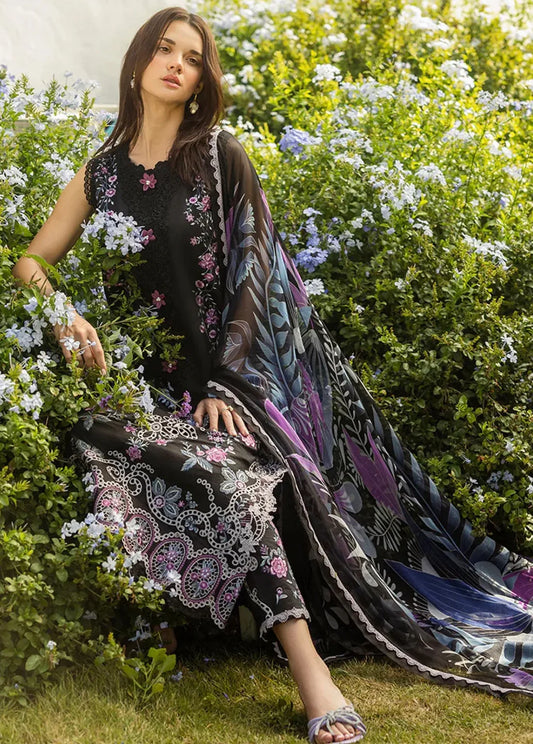 Mushq  3PC Unstitched Luxury Lawn Chikenkari Heavy Embroidered Suit
