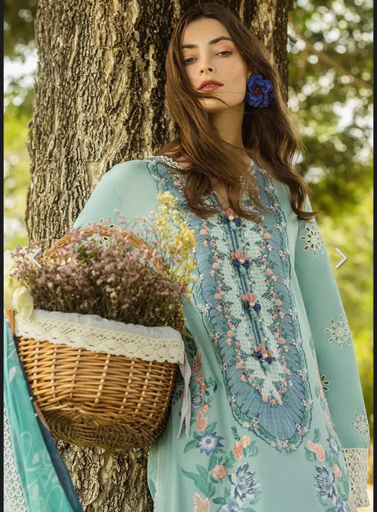 Mushq 3PC Unstitched Luxury Lawn Heavy Embroidered Suit