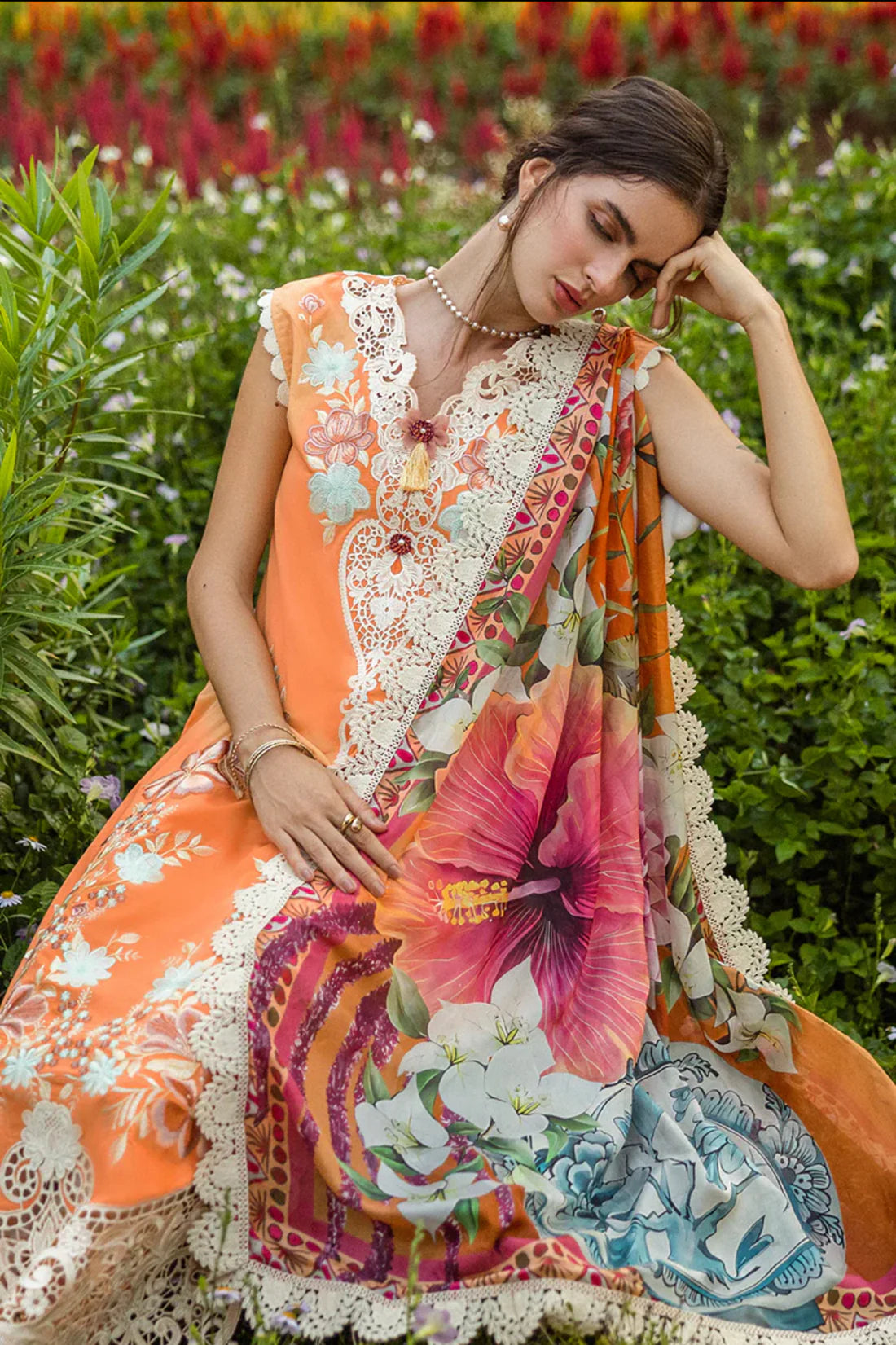 Mushq 3PC Unstitched Luxury Lawn Heavy Embroidered Suit