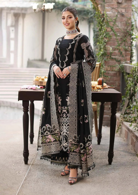 Kahf 3PC Unstitched Lawn Heavy Embroidered Suit With Ready To Wear Dupatta