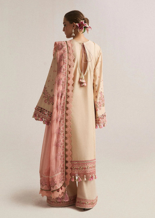 Hussain Rehar FF-003 Luxury Lawn Embroidered 3Pc Suit