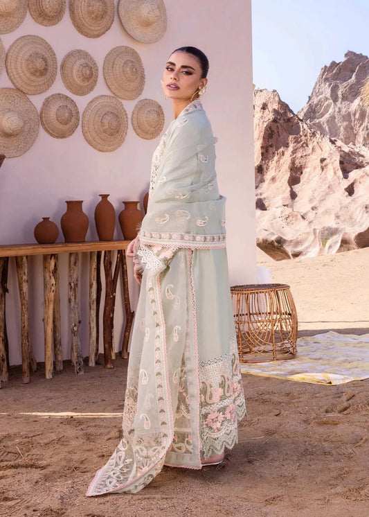 Akber Aslam 3PC Luxury Unstitched Lawn Heavy Embroidered Suit