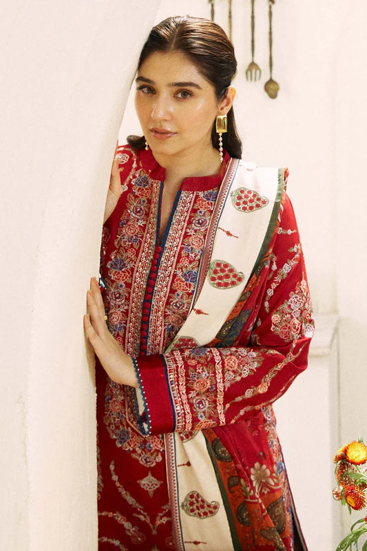 Zara Shahjahan 009 Unstitched Luxury Dhanak Heavy Embroidered 3PC Suit