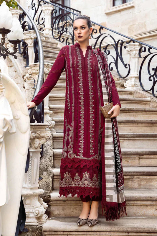 Maria B 001 Unstitched Luxury Dhanak Heavy Embroidered 3PC Suit
