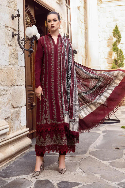 Maria B 001 Unstitched Luxury Dhanak Heavy Embroidered 3PC Suit