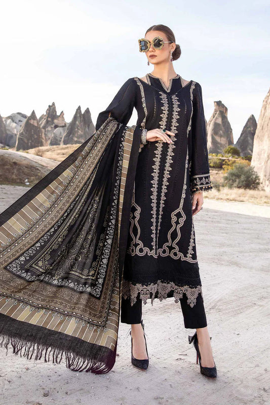Maria B 002 Unstitched Luxury Dhanak Heavy Embroidered 3PC Suit