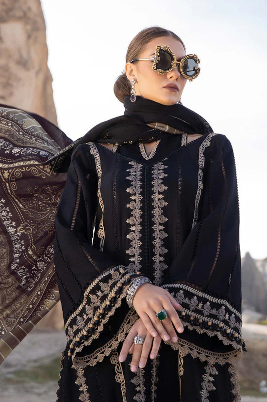 Maria B 002 Unstitched Luxury Dhanak Heavy Embroidered 3PC Suit