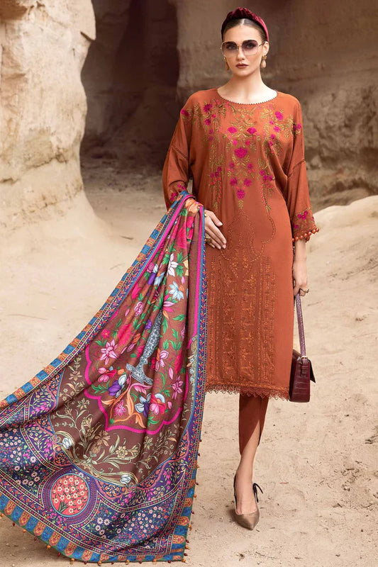 Maria B  003 Unstitched Luxury Dhanak Heavy Embroidered 3PC Suit