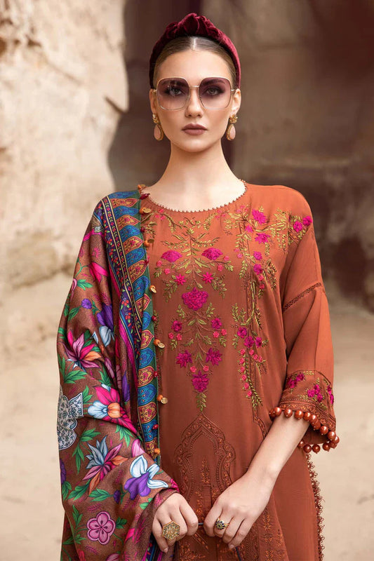 Maria B  003 Unstitched Luxury Dhanak Heavy Embroidered 3PC Suit