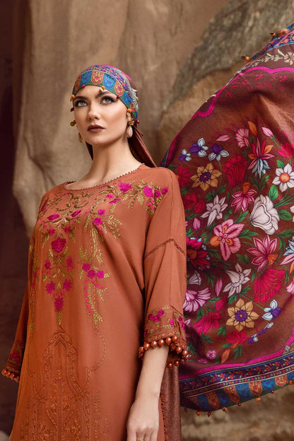 Maria B  003 Unstitched Luxury Dhanak Heavy Embroidered 3PC Suit