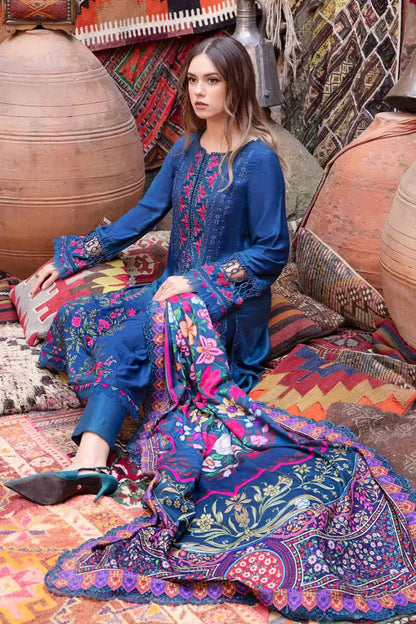 Maria B 005 Unstitched Luxury Dhanak Heavy Embroidered 3PC Suit