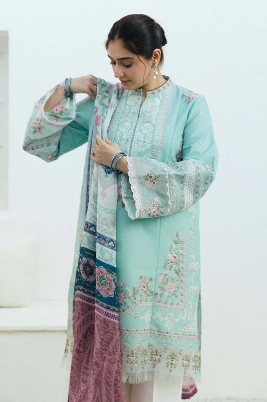 Zara Shahjahan 3PC Unstitched Luxury Lawn Heavy Embroidered Suit