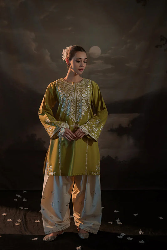 Urge  002 Unstitched Luxury Dhanak Heavy Embroidered 2PC Suit
