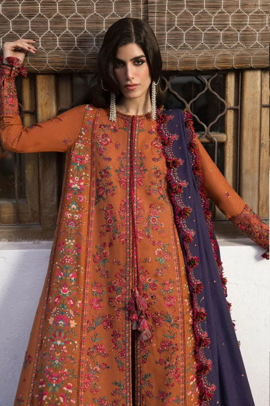 Hussain Rehar 013 Unstitched Luxury Dhanak Heavy Embroidered 3PC Suit