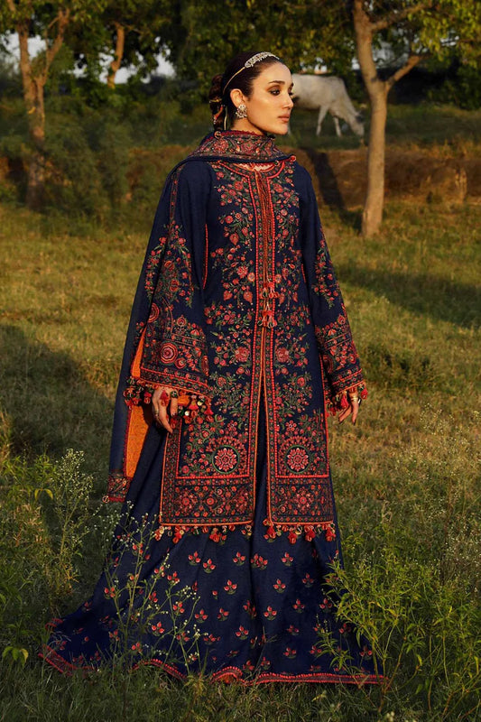 Hussain Rehar 015 Unstitched Luxury Dhanak Heavy Embroidered 3PC Suit