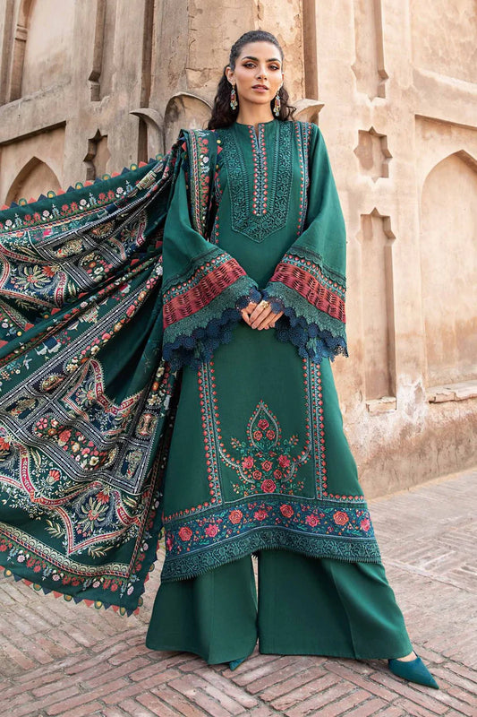 Maria B  014 Unstitched Luxury Dhanak Heavy Embroidered 3PC Suit