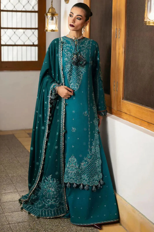 Hussain Rehar 012 Unstitched Luxury Dhanak Heavy Embroidered 3PC Suit