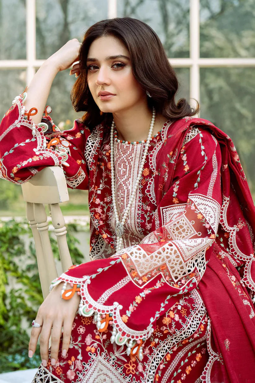 Bin Ilyas  001 Unstitched Luxury Dhanak Heavy Embroidered 3PC Suit