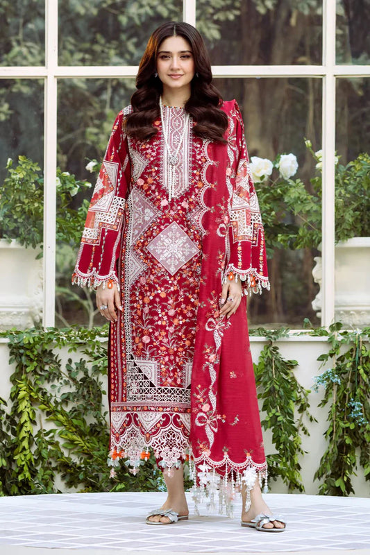 Bin Ilyas  001 Unstitched Luxury Dhanak Heavy Embroidered 3PC Suit