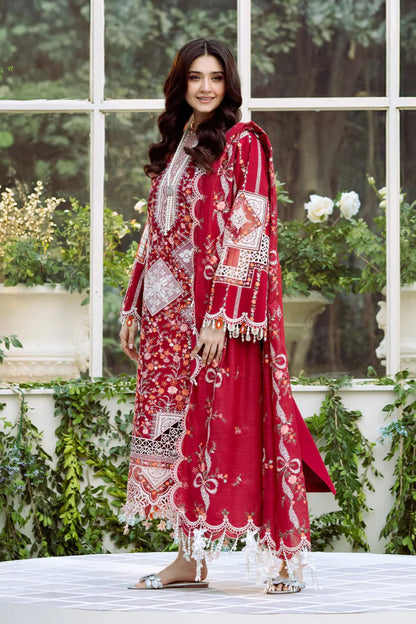 Bin Ilyas  001 Unstitched Luxury Dhanak Heavy Embroidered 3PC Suit