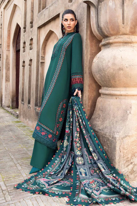 Maria B  014 Unstitched Luxury Dhanak Heavy Embroidered 3PC Suit