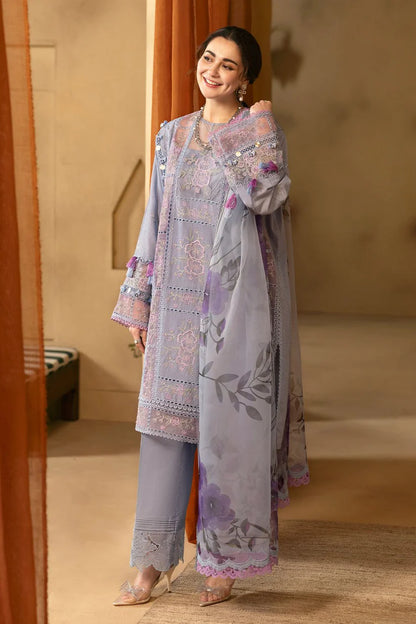Saira Rizwan 3PC Unstitched Luxury Lawn Chikenkari Heavy Embroidered Suit